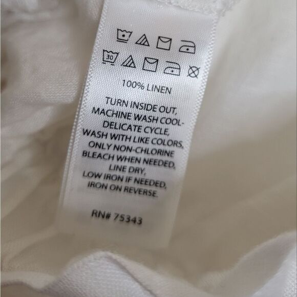 CHRISTIAN SIRIANO white linen pull on wrap skort shorts‎ coastal grandma XL - Picture 7 of 9